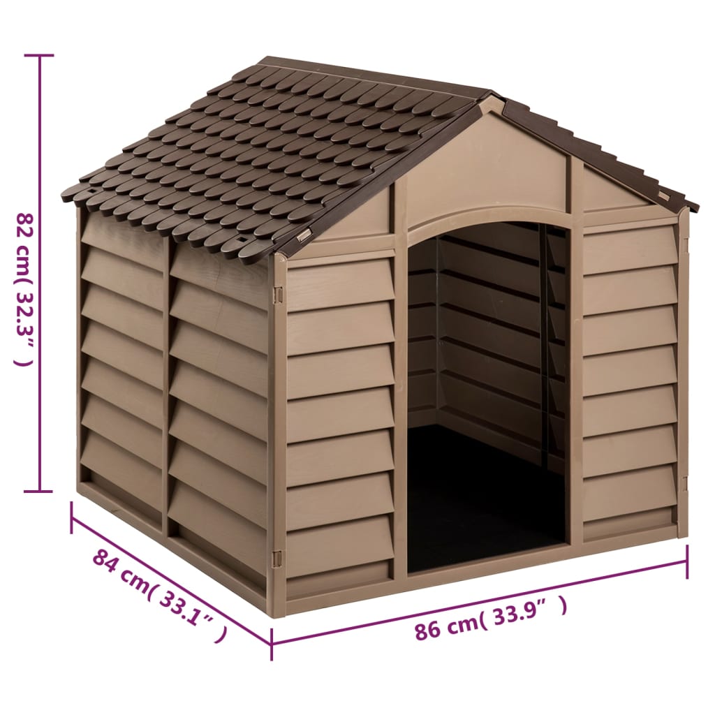 Outdoor Dog House Weather-Resistant Pet Kennel with Sloped Roof