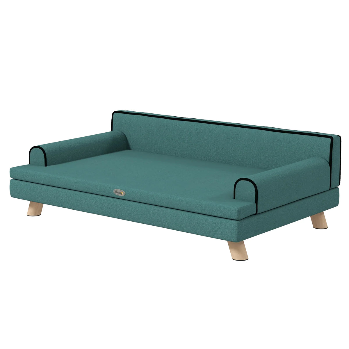 Elevated Dog Sofa Bed with Cushion Green