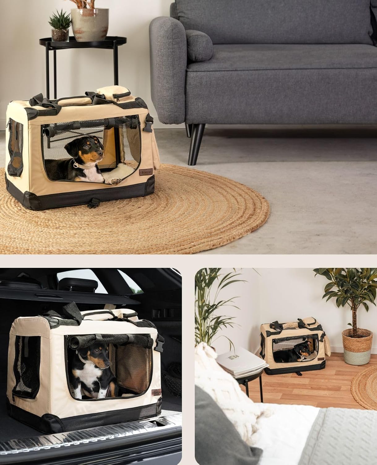 Foldable Soft Sided Pet Crate for Dogs & Cats