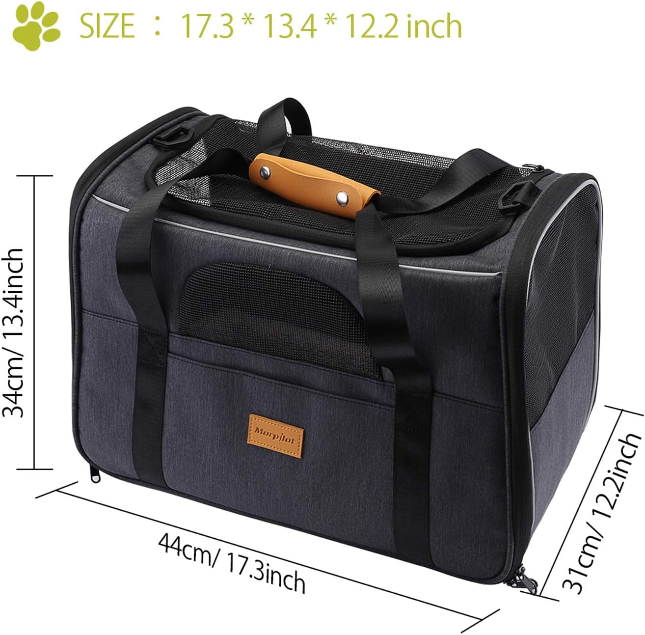 Soft-Sided Pet Carrier Bag for Cats & Small Dogsv