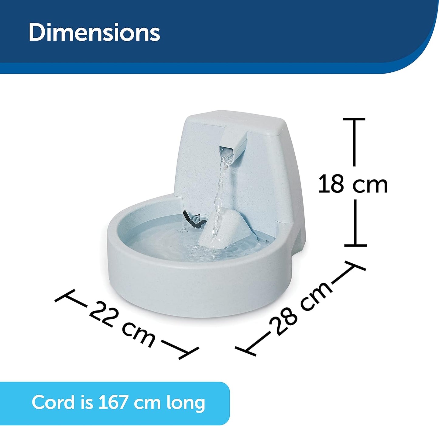 PetSafe Drinkwell 1.5L Pet Water Fountain for Cats & Small Dogs