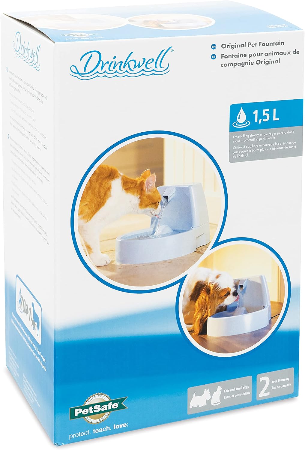 PetSafe Drinkwell 1.5L Pet Water Fountain for Cats & Small Dogs