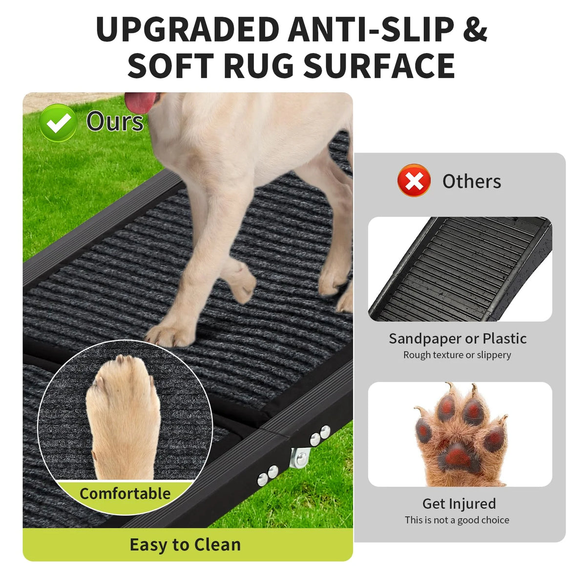 Foldable Dog Car Ramp with Non-Slip Surface