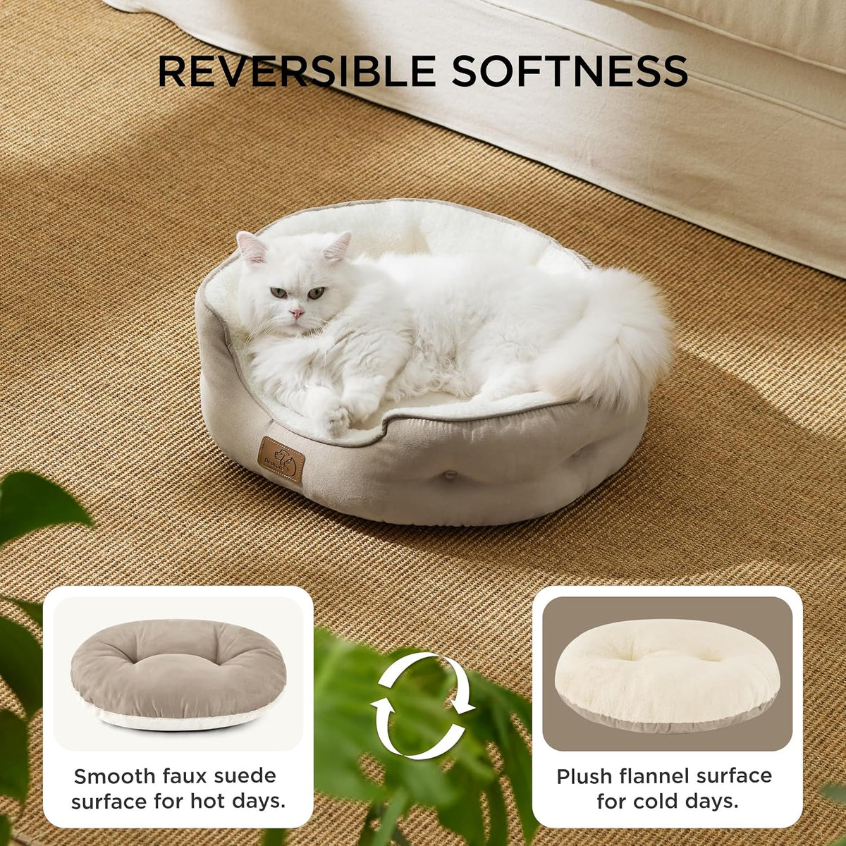 Plush Calming Pet Bed for Cats & Small Dogs