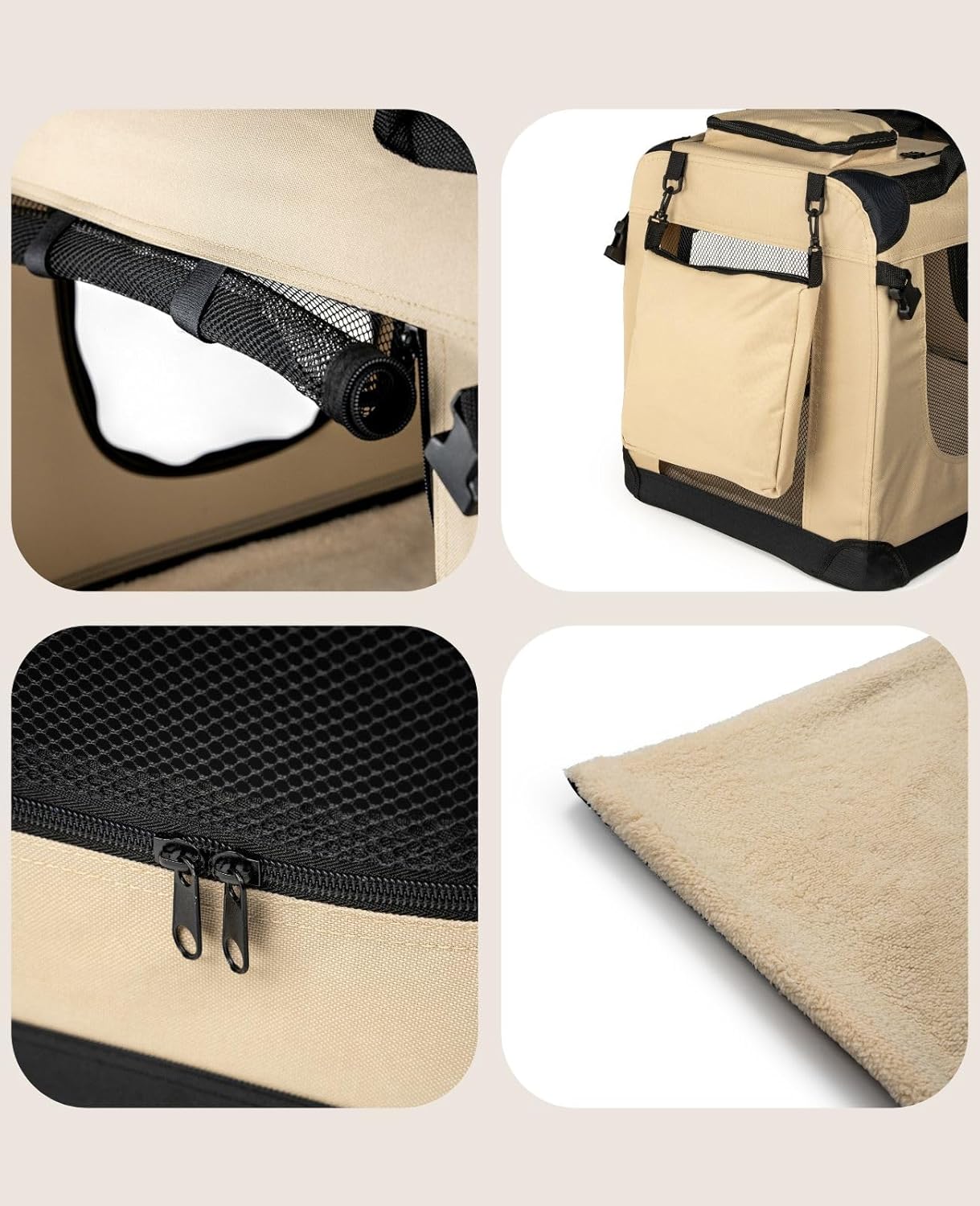 Foldable Soft Sided Pet Crate for Dogs & Cats