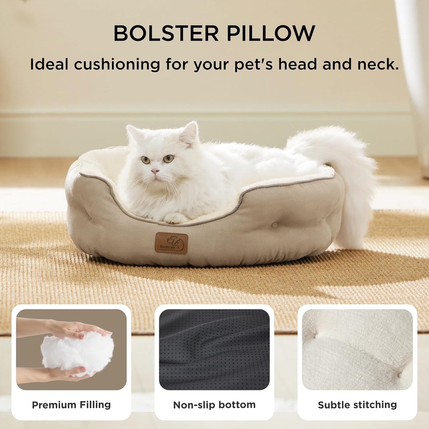 Plush Calming Pet Bed for Cats & Small Dogs