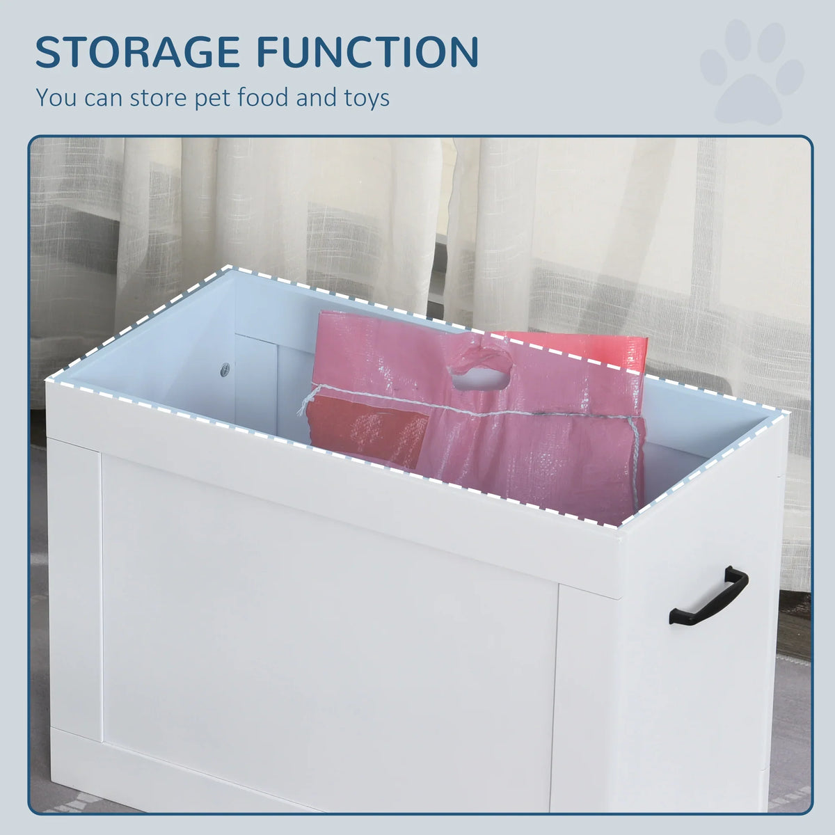 Elevated Dog Feeding Station with 2 Stainless Steel Bowls & Storage Cabinet