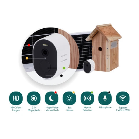Solar Powered WiFi Bird Box Camera with Live Viewing