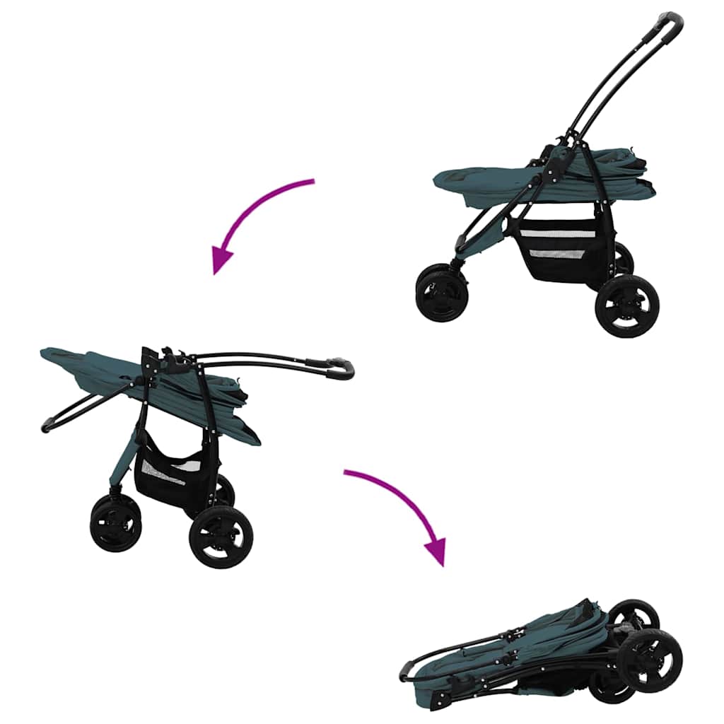 Wheel Foldable Pet Stroller for Dogs & Cats with Rain Cover