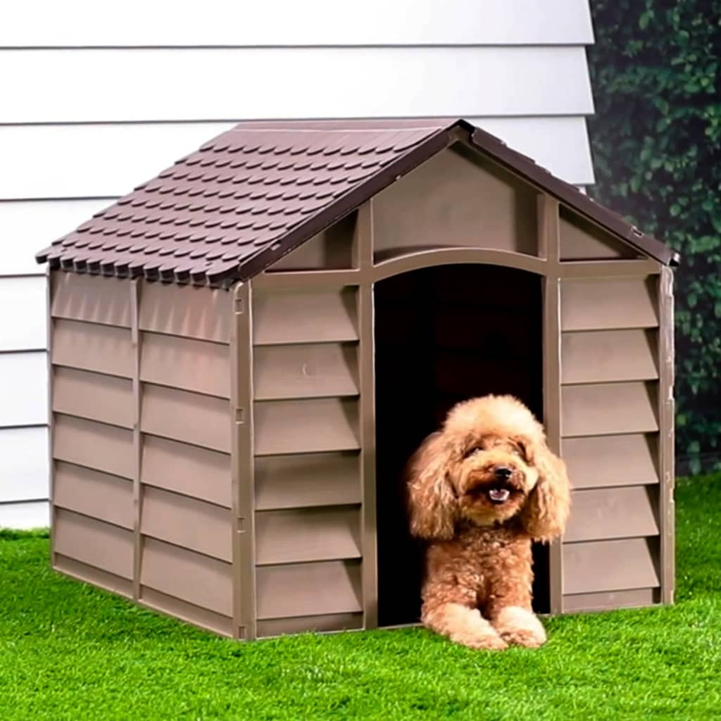 Outdoor Dog House Weather-Resistant Pet Kennel with Sloped Roof